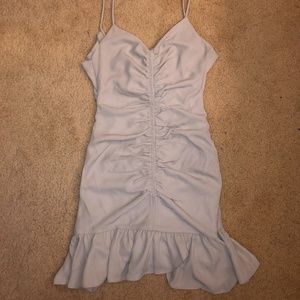 NWT Grey Ruched Open Back Mini Dress
